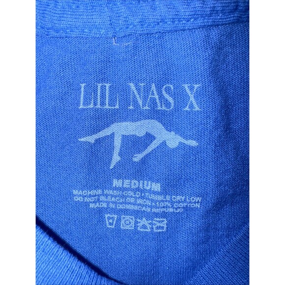 Lil Nas X Long Live Montero Tour T Shirt Size Medium Blue Cupid Graphic Print - Picture 4 of 8